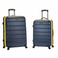 Rockland 20 x 28 in. Expandable Abs Spinner Suitcase Set, Navy - 2 Piece F225-NAVY